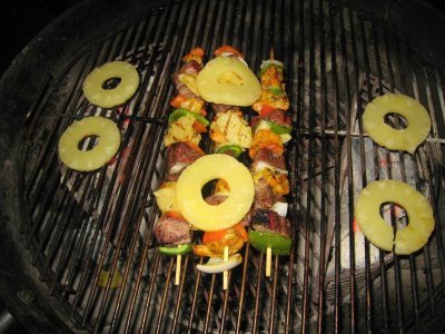 Shrimp steak pineapple on grill.jpg
