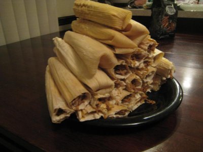 Tamales wrapped and ready to steam.jpg